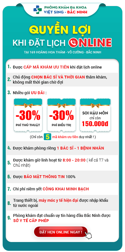 Quyền lợi khi đặt lịch khám online